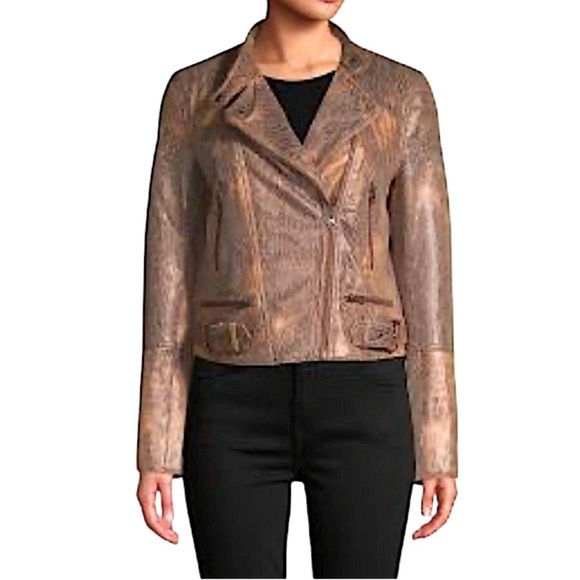 Free People Moto Jacket Pretty in Python Vegan Snakeskin Small New With Tags - Picture 1 of 14